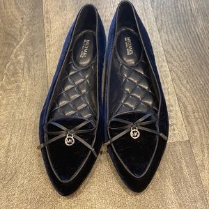 Michael Michael Kors Navy Velvet Flats